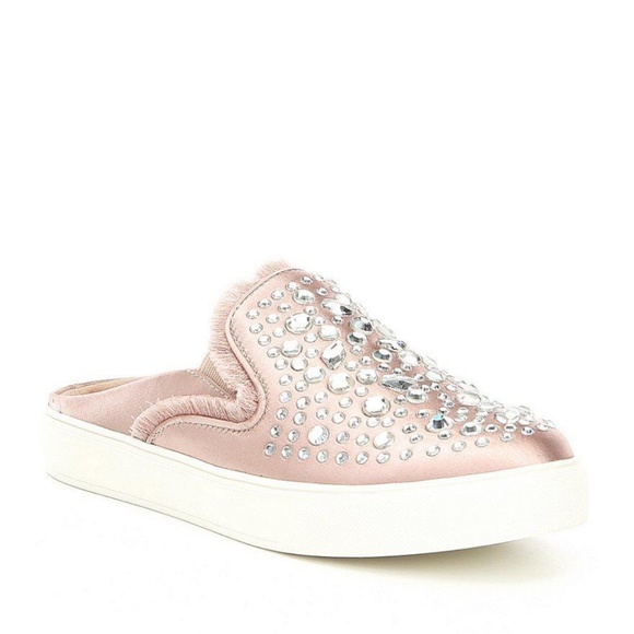 Aldo Shoes - Aldo Pink Satin Hiliwiel Rhinestone Stud Mules
